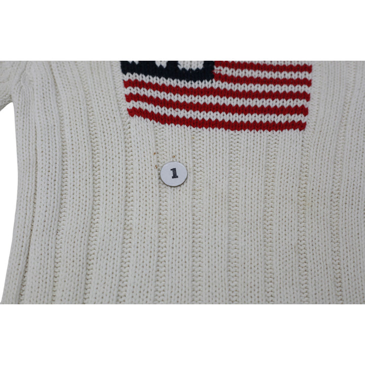 Vintage Ladies Polo Ralph Lauren US Flag Cotton Knitted Sweater