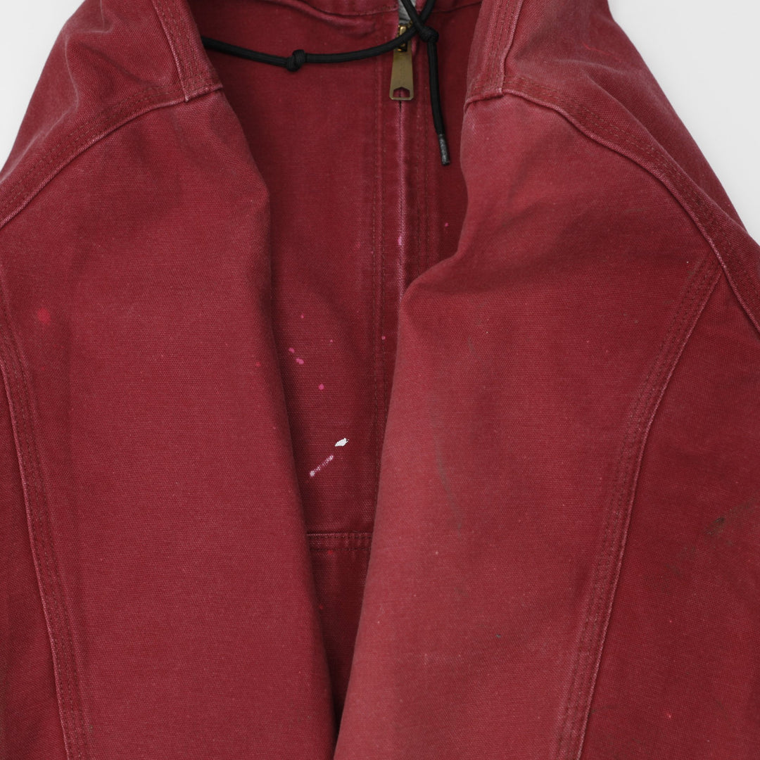 Vintage Carhartt J158 DKR Jacket Mens 2XL Red Fleece Lined Workwear Jacket