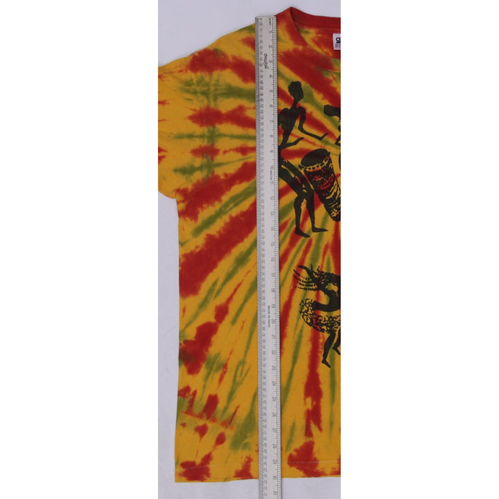 Vintage Anvil Tie-Dye Jamaican Tie Dye Drumming Print T-Shirt Made In USA XL | Migration_T-Shirts - View 13 | Fashion Rerun
