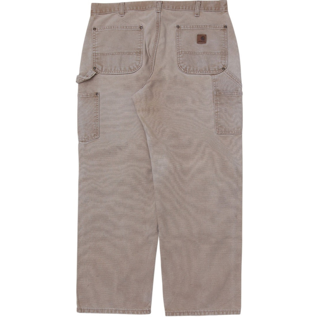 Mens Carhartt B136 BRN Dungaree Fit Double Knee Workwear Pants Size 36 X 30