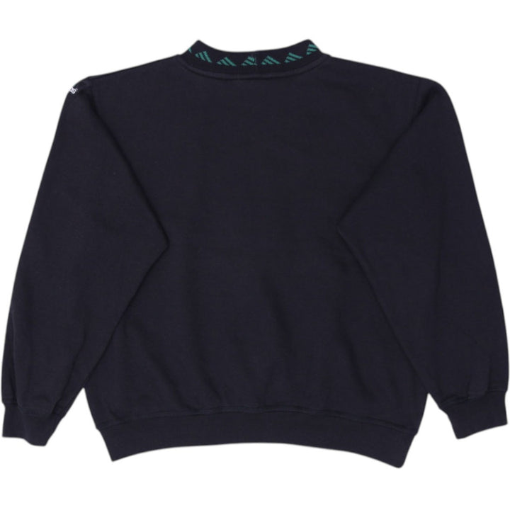Vintage Adidas Originals EQT Washed Crew Neck Black Sweatshirt Large | Migration_Sweatshirt - Side View | Fashion Rerun