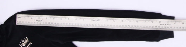 Y2K Youth Girls Juicy Couture Black Velour Full Zip Hoodie Size 12