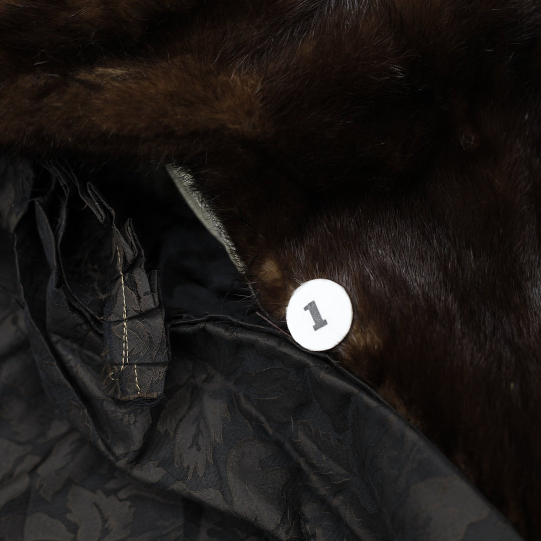 Authentic Pre-Loved Luxurious Helen Smith Mahogany Mink Cape with Oversized Hood