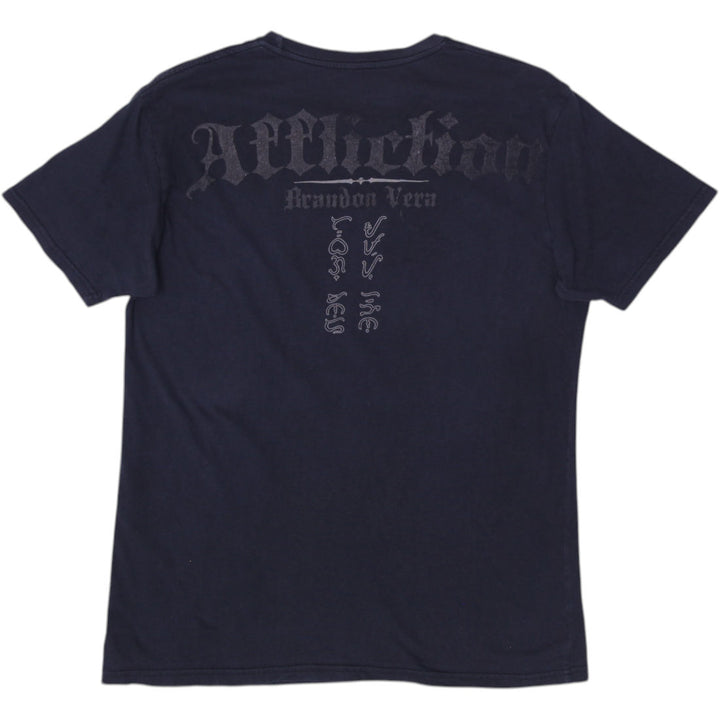 Y2K Mens Affliction Brandon Vera T-Shirt Black Graphic Design