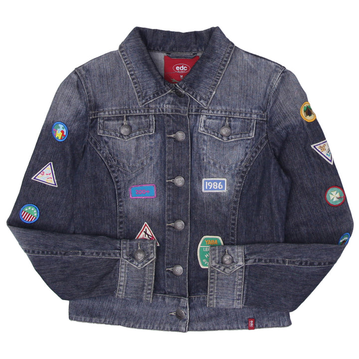 Y2K Ladies 1998 EDC By Esprit Patches Denim Jacket