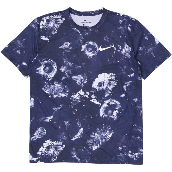 Mens Nike T-Shirt Navy Blue Tie-Dye Graphic Tee