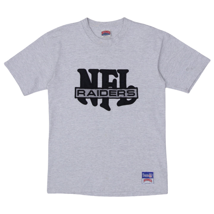 Vintage NFL Raiders Embroidered T-Shirt Single Stitch Made in USA Nutmeg M - Fashion Rerun Vintage Migration_T-Shirt