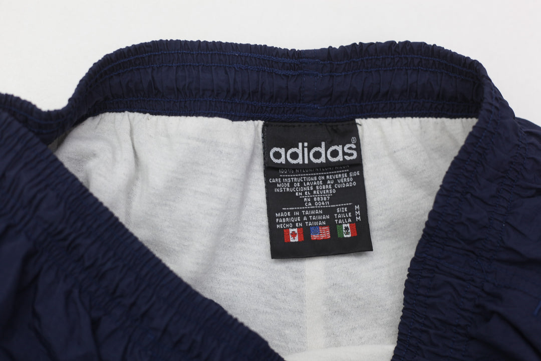 Vintage Embroidered Adidas Logo Navy Nylon Track Pants