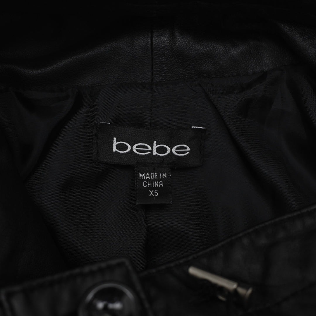 Y2K Ladies Bebe Casual Leather Jacket Size XS