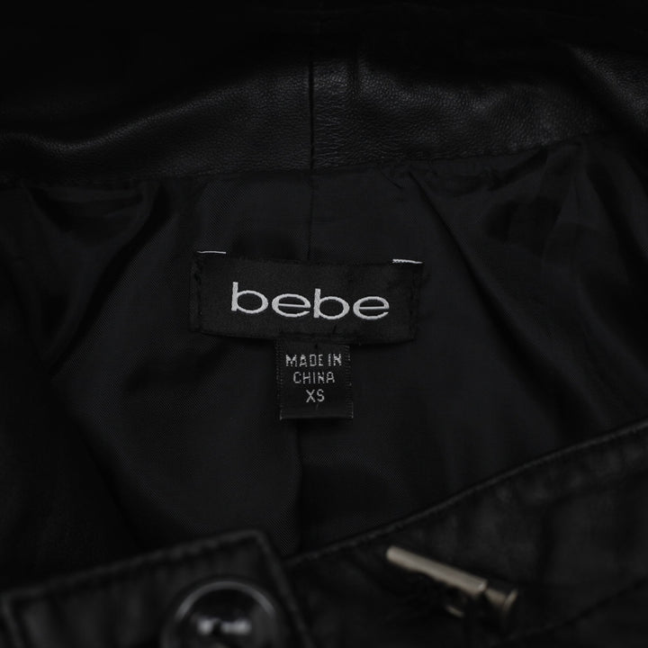 Y2K Ladies Bebe Casual Leather Jacket Size XS