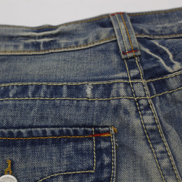Y2K Mens True Religion Joey Flap Pocket Blue Denim Jeans Size 36x33