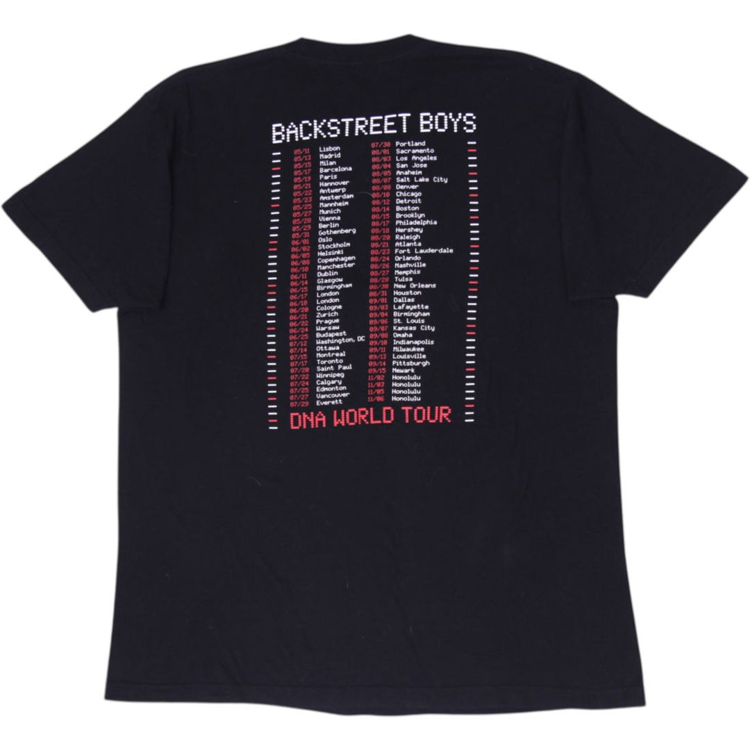 Mens Backstreet Boys Official DNA World Tour Concert Graphic T-Shirt Black XL