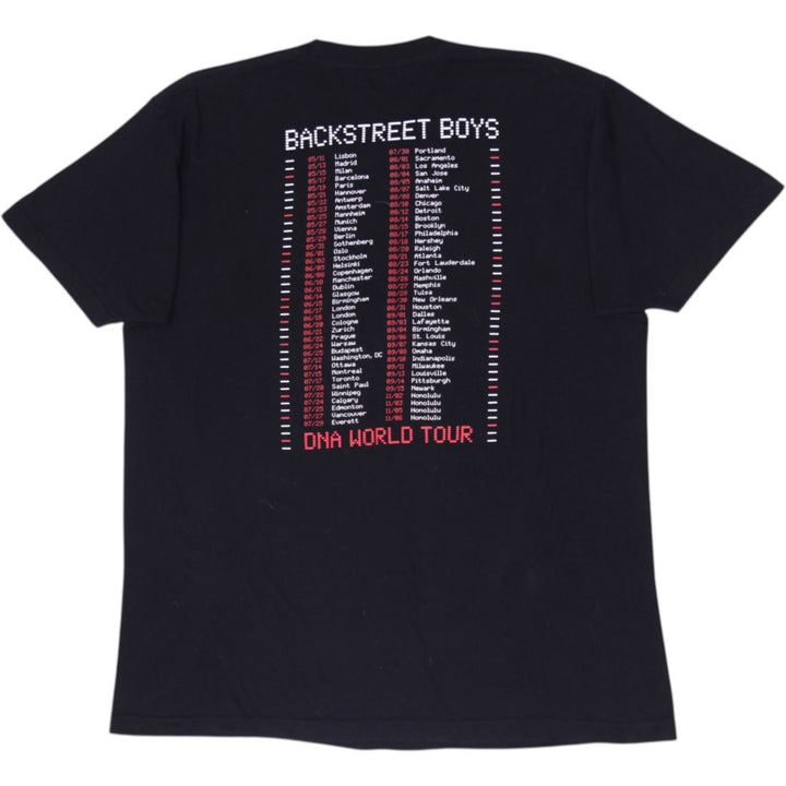 Mens Backstreet Boys Official DNA World Tour Concert Graphic T-Shirt Black XL