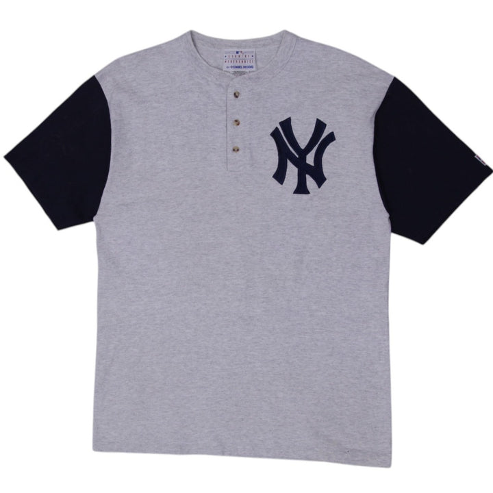 Vintage 90's Yankees Henley T-Shirt Made in USA Size L | Migration_T-Shirts | Fashion Rerun