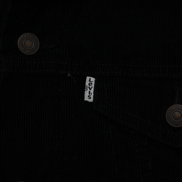 Mens Levi Strauss Levi's Black Corduroy Sherpa Trucker Jacket Size S