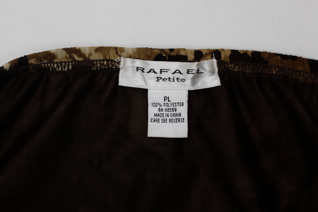 Y2K Ladies Rafael Petite Midi Skirt Leopard Zebra Animal Print Mesh Overlay PL