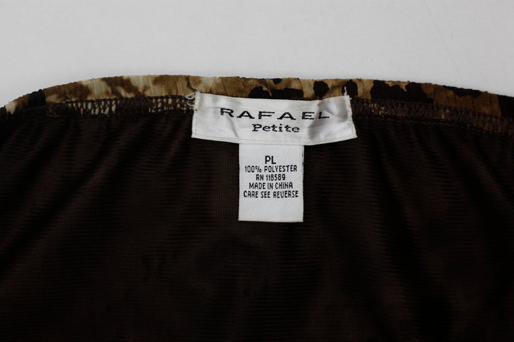 Y2K Ladies Rafael Petite Midi Skirt Leopard Zebra Animal Print Mesh Overlay PL