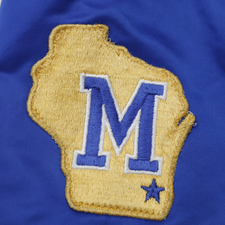 Vintage 90s Starter MLB Milwaukee Brewers Button Up Satin Jacket Size L | Migration_Jackets - Alternate View | Fashion Rerun