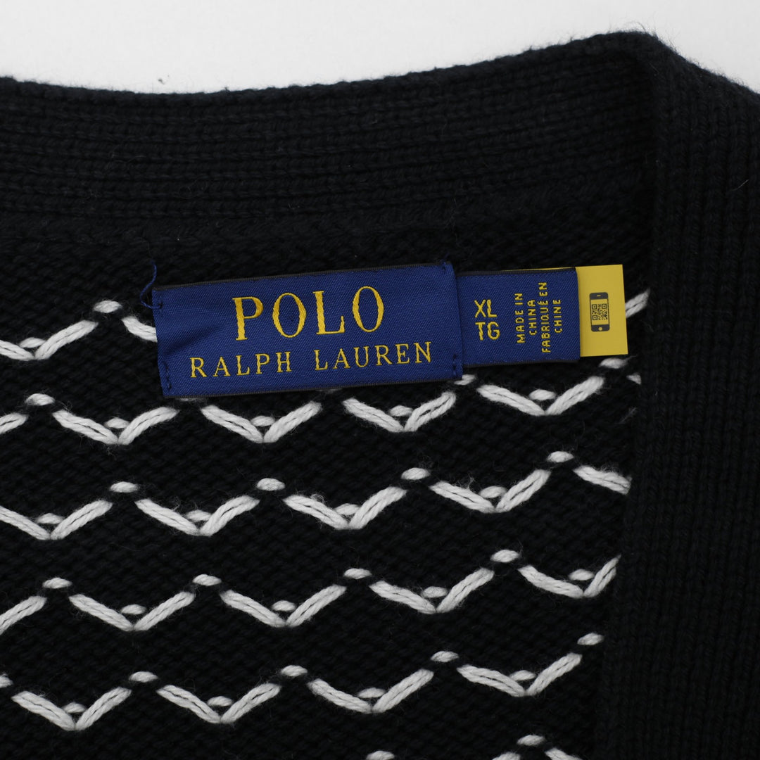 Mens Polo Ralph Lauren Cotton Cashmere Snowflake Cardigan Black Size XL