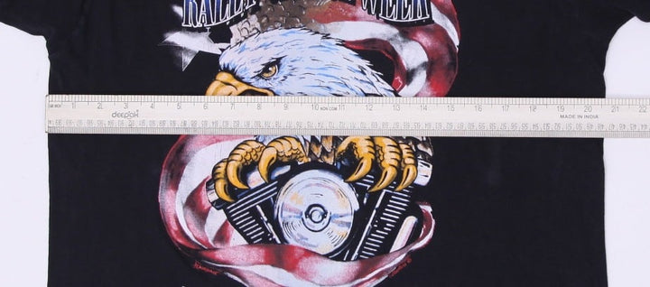 Vintage 1997 Laconia, N.H. 74th Annual Rally Week Biker Black T-Shirt Large