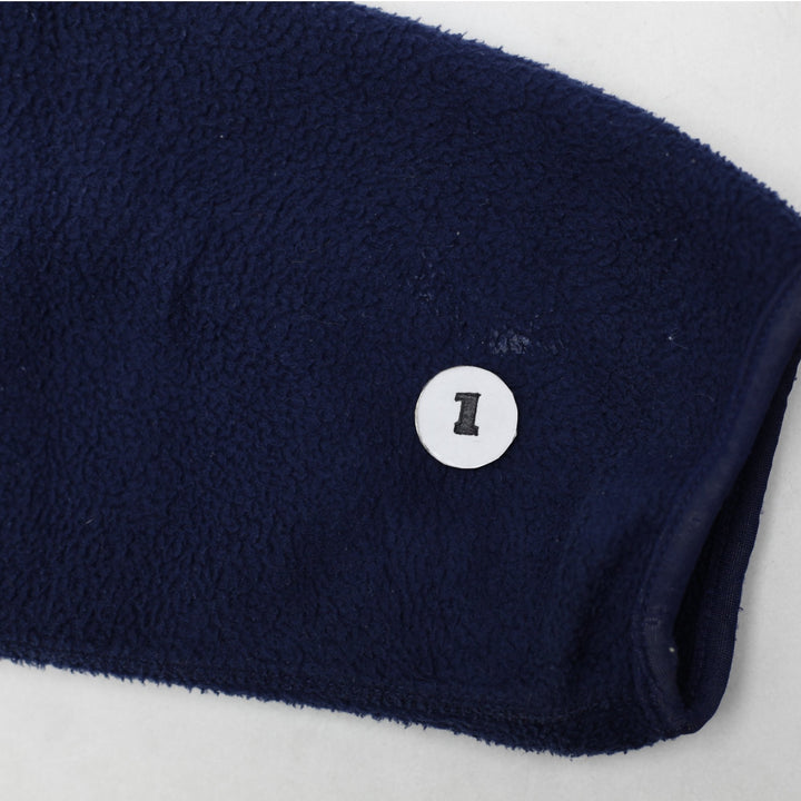 Vintage Patagonia Mens L Navy Full Zip Synchilla Fleece Jacket Made in USA | Migration_Fleece - Detail View | Fashion Rerun