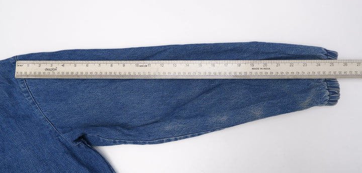 Vintage 90s Polo Ralph Lauren Distressed Denim Zip Harrington Jacket With Red Lining