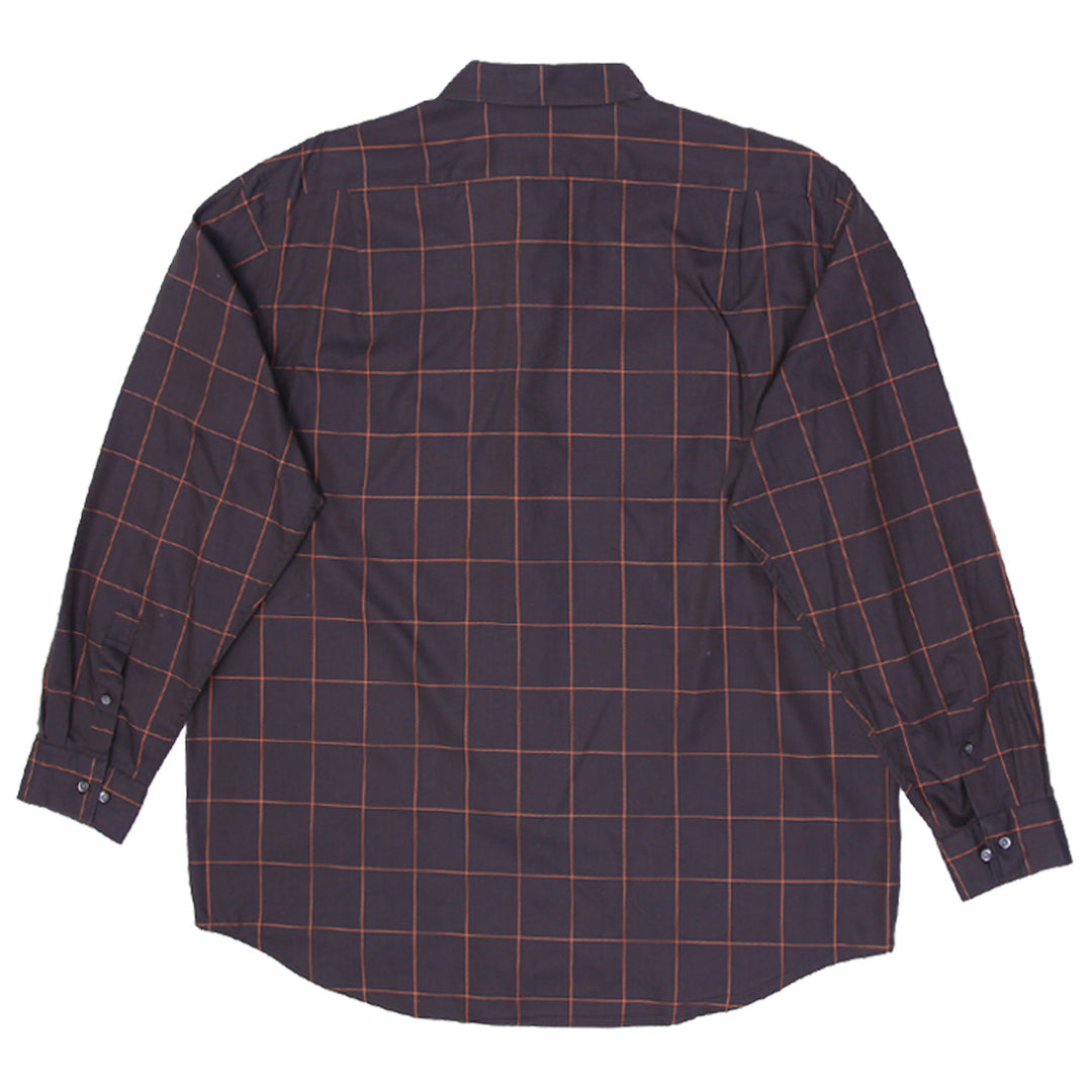 Mens Lacoste Brown Plaid Long Sleeve Button Down Shirt