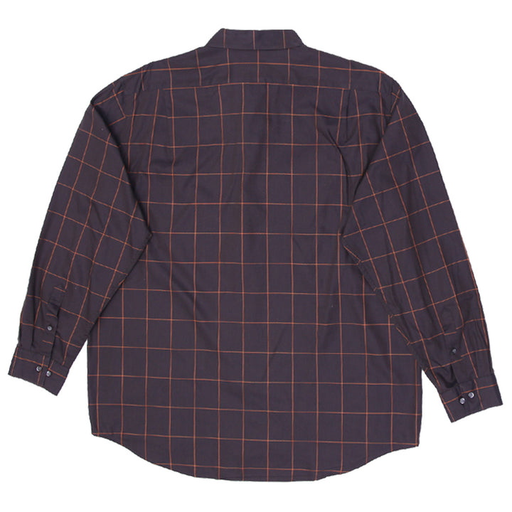 Mens Lacoste Brown Plaid Long Sleeve Button Down Shirt