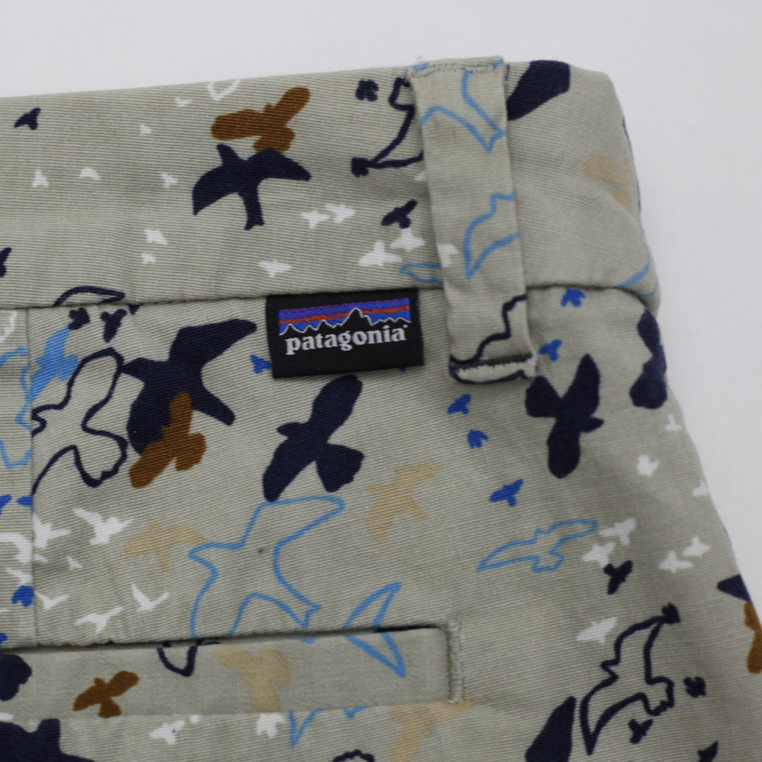 Ladies Patagonia Stretch All-Wear Utility Chino Shorts Wilder Stone Bird Print