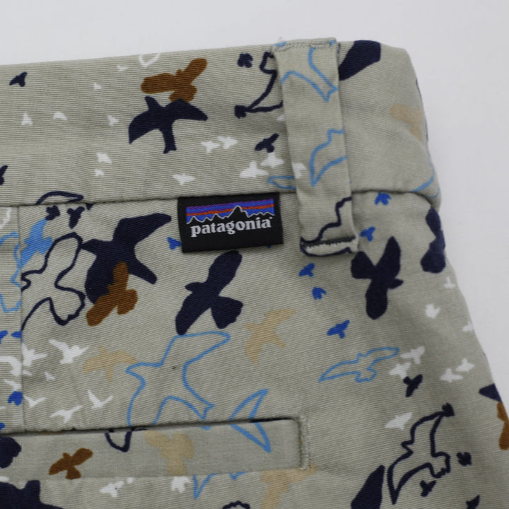 Ladies Patagonia Stretch All-Wear Utility Chino Shorts Wilder Stone Bird Print