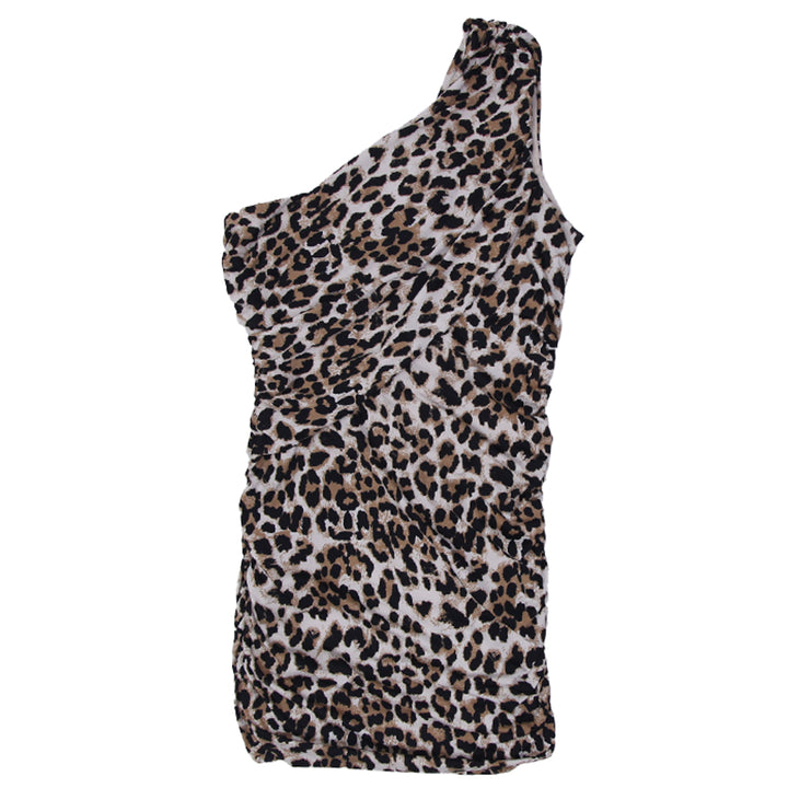 Ladies Guess One Shoulder Animal Print Dress