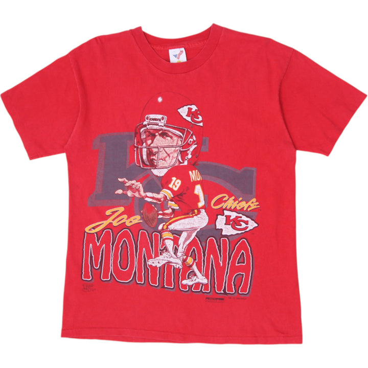Vintage 1993 Kansas City Chiefs Joe Montana Caricature T-Shirt