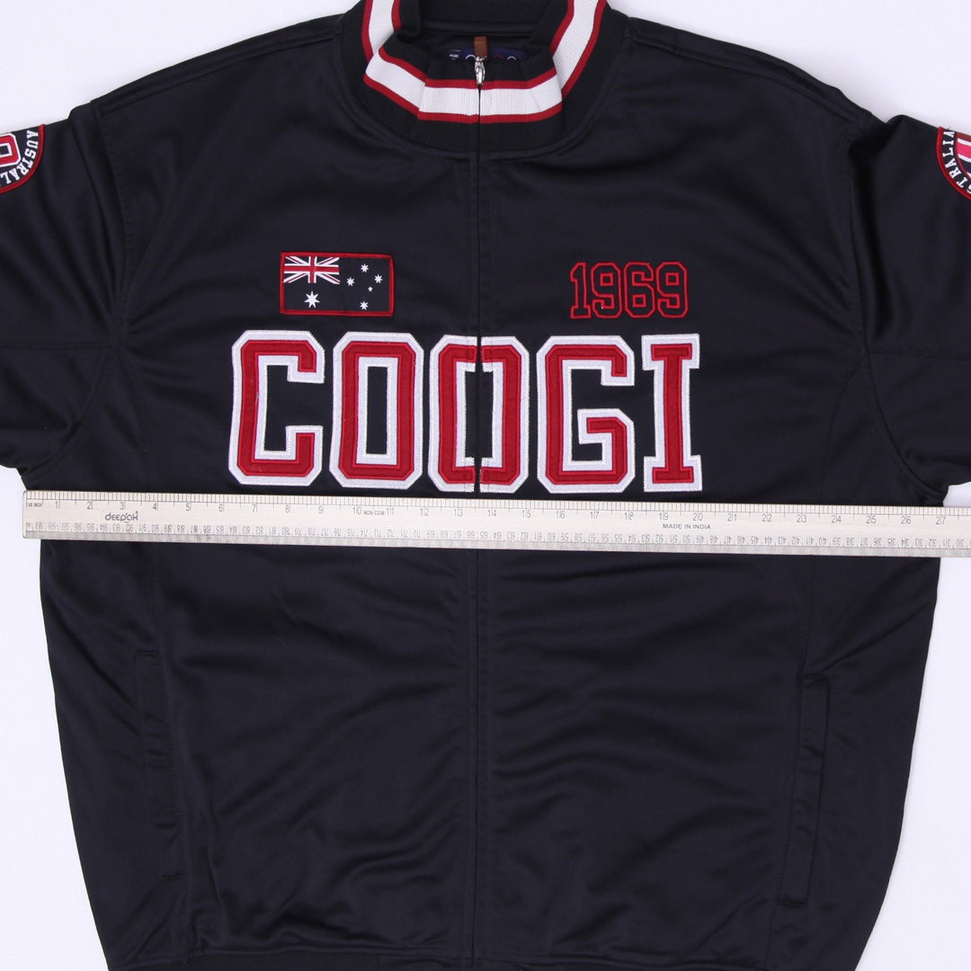 Vintage Mens Coogi Australia 1969 Track Jacket Black Red Embroidered Size XXL