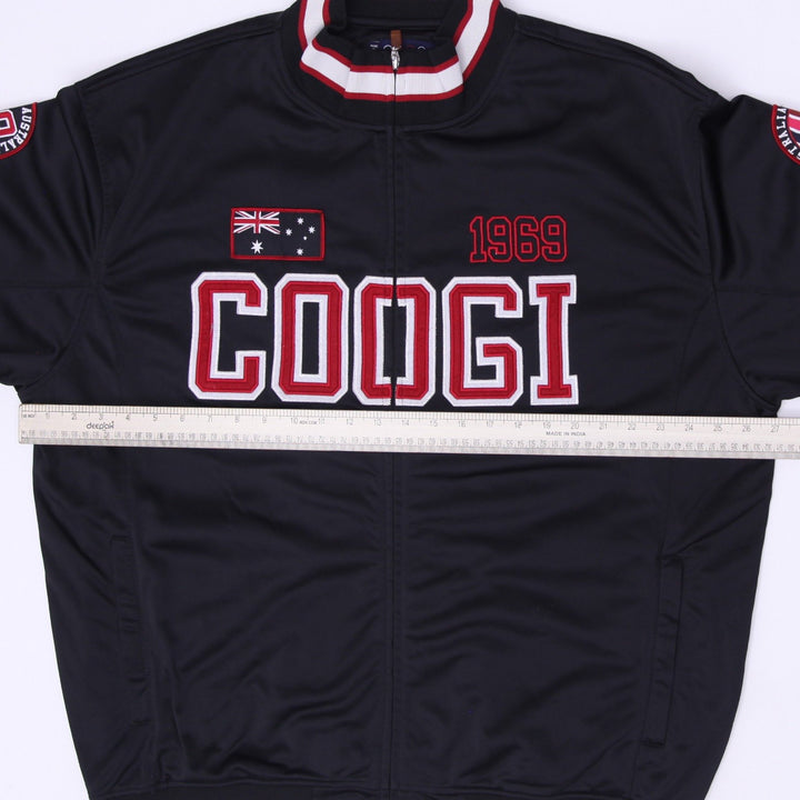 Vintage Mens Coogi Australia 1969 Track Jacket Black Red Embroidered Size XXL