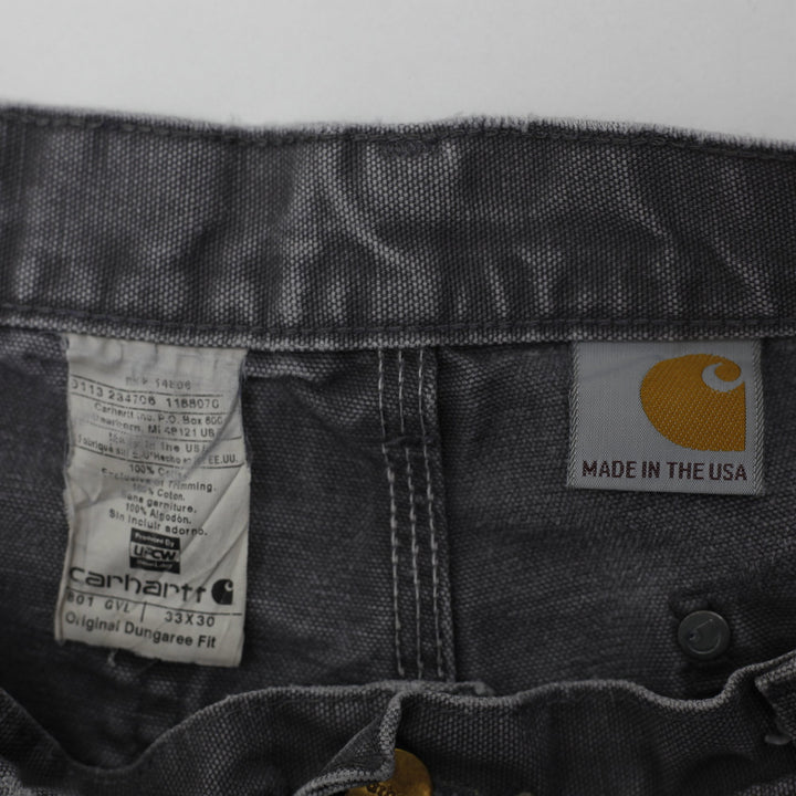 Vintage Carhartt B01 GVL Double Knee Pants Made in USA Gravel Gray 33x30