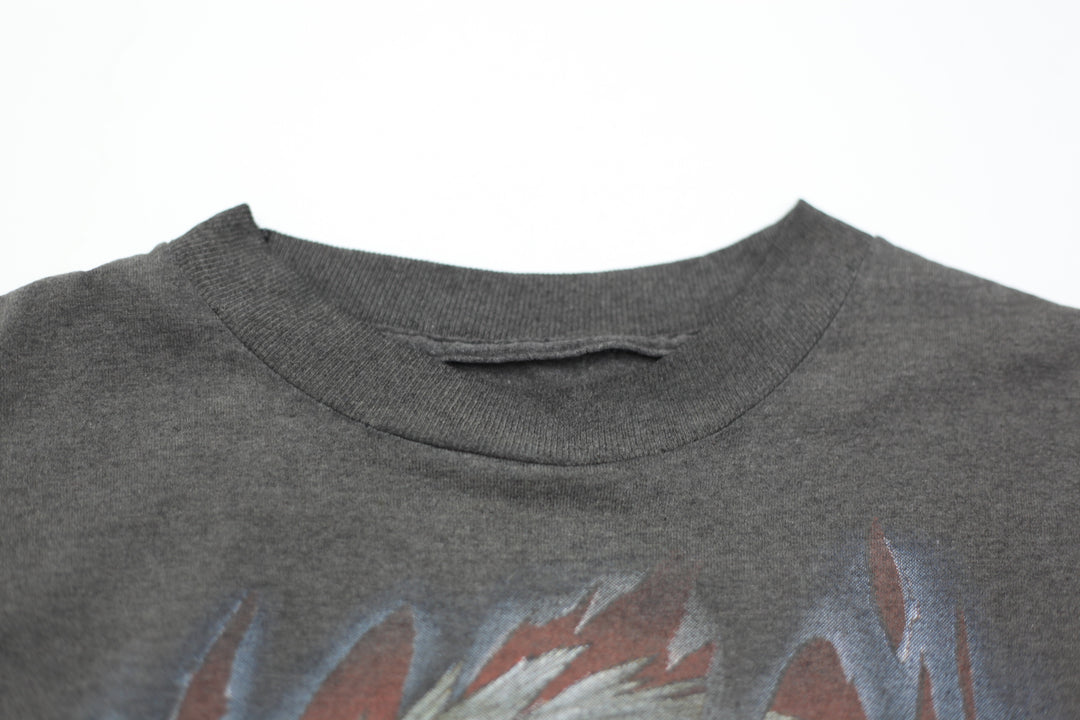 1990 Vintage 3D Emblem Harley Davidson Lafayette 76 T-Shirt Single Stitch L