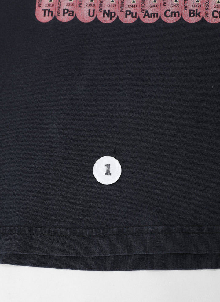 Vintage Mens Cotton Expressions T-Shirt Black Periodic Table Graphic