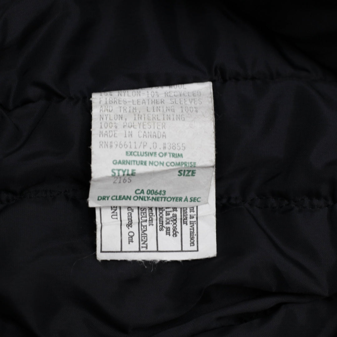 Vintage 00s Ajax Knights Minor Hockey Leather Wool Varsity Jacket Size L | Migration_Jackets - Detail View | Fashion Rerun