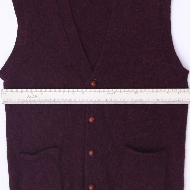 Vintage Men Ralph Lauren 100% Wool Button-Front Sweater Vest Size L