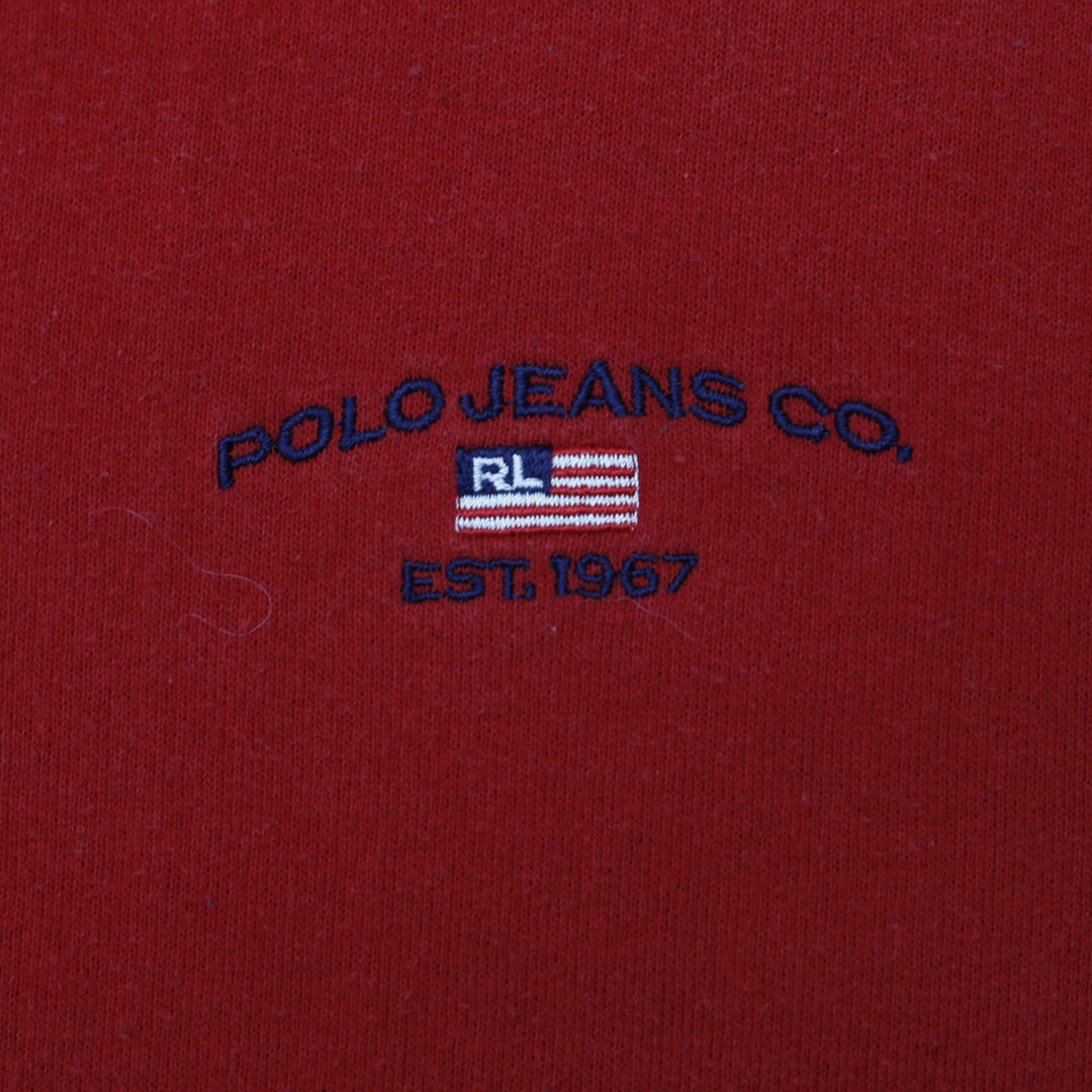 Vintage Polo Jeans Co Ralph Lauren Sweatshirt Red Embroidered Logo XL | Migration_Sweatshirt RL Collection - | Fashion Rerun