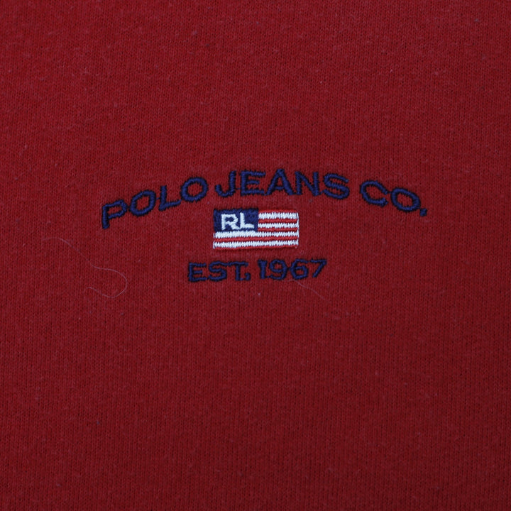 Vintage Polo Jeans Co Ralph Lauren Sweatshirt Red Embroidered Logo XL | Migration_Sweatshirt RL Collection - | Fashion Rerun