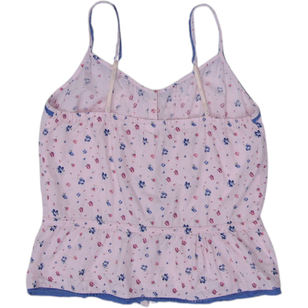 Y2K Floral Trim Cami Top Size S | Migration_Y2K Tops - Side View | Fashion Rerun