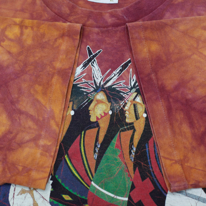 Vintage 1995 Tennessee River Gold Native American Graphic T-Shirt Size XL