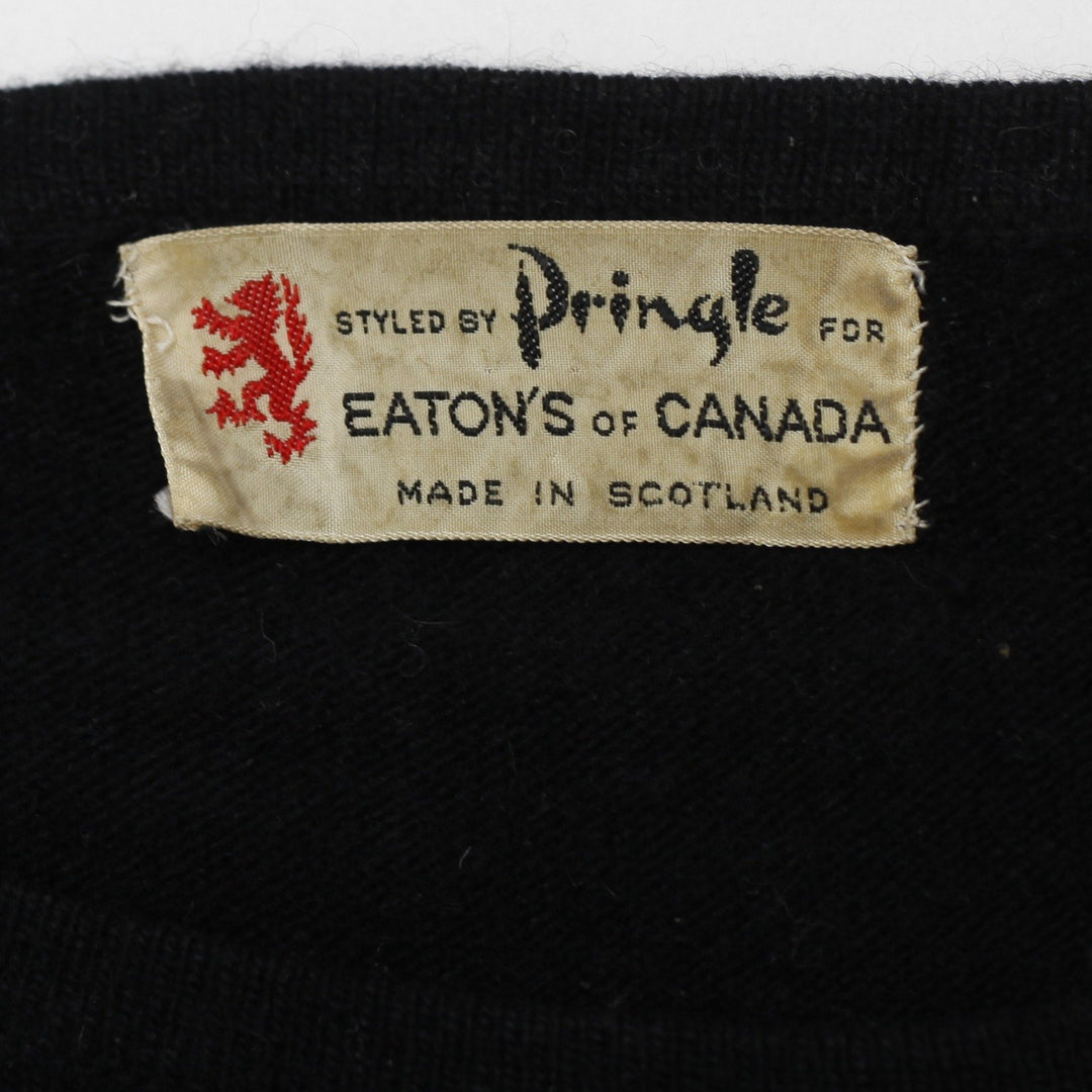 Vintage Ladies Pringle Eaton's Of Canada 100% Cashmere Sweater Made In Scotland