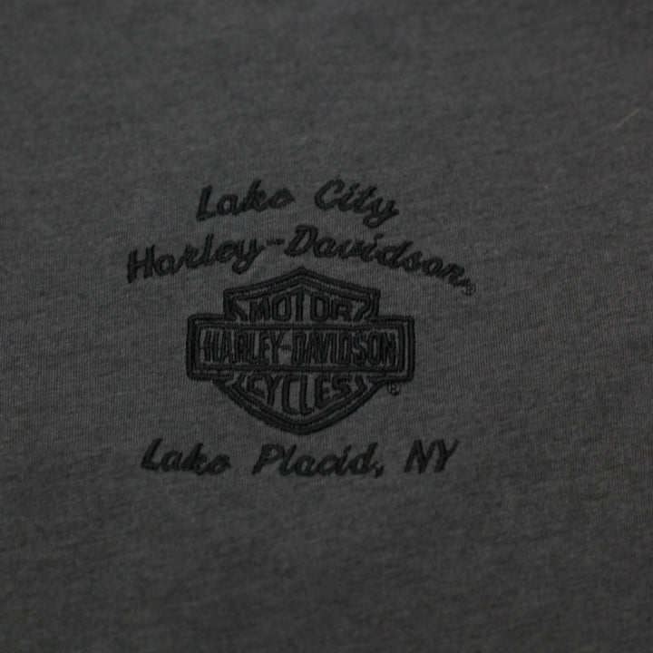 Ladies Harley Davidson T-Shirt Gray Graphic Logo Apparel