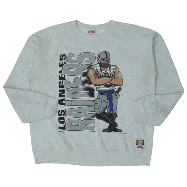 Vintage 1994 Nutmeg Mills Los Angeles Raiders Crewneck Sweatshirt Size XL Made In USA - Fashion Rerun Vintage Migration_Sweaters