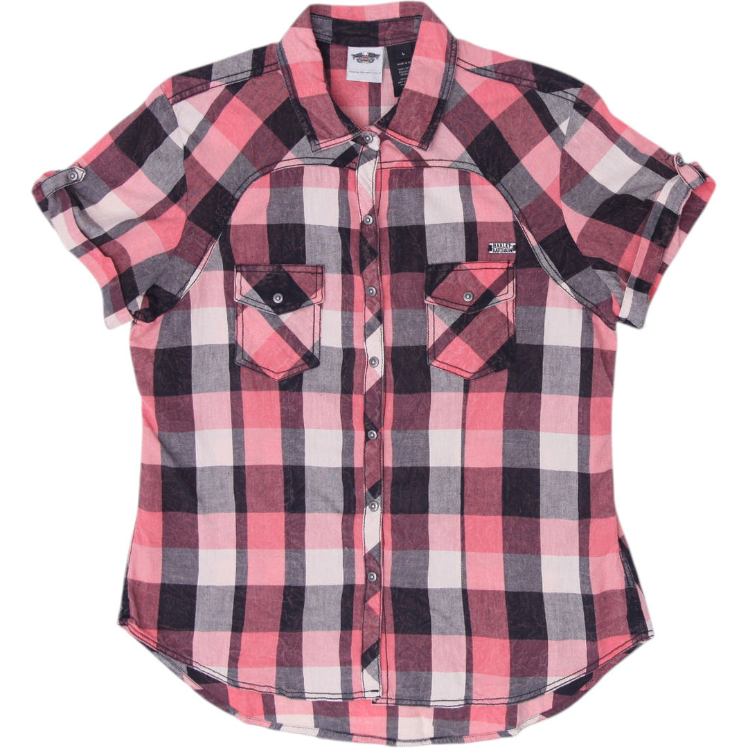 Ladies Harley Davidson Genuine MotorClothes Plaid Button-Up Shirt