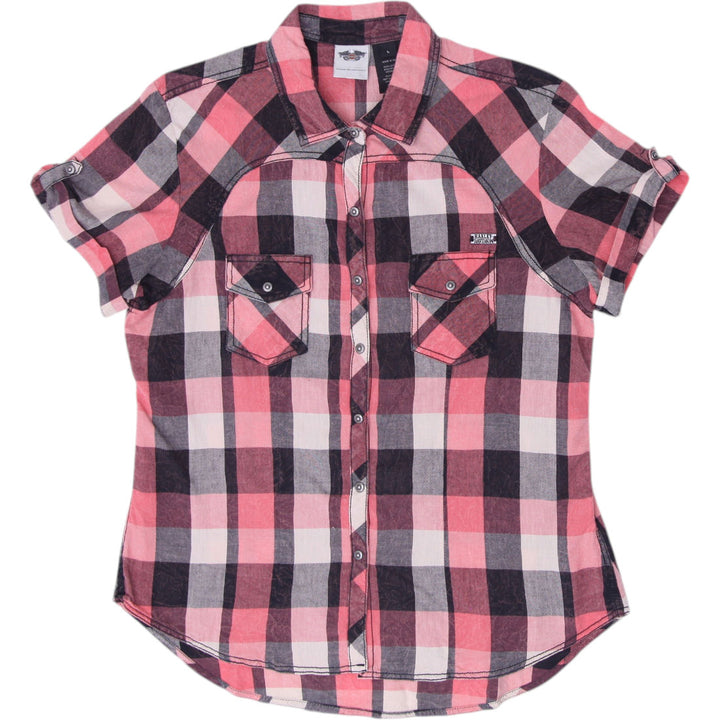 Ladies Harley Davidson Genuine MotorClothes Plaid Button-Up Shirt