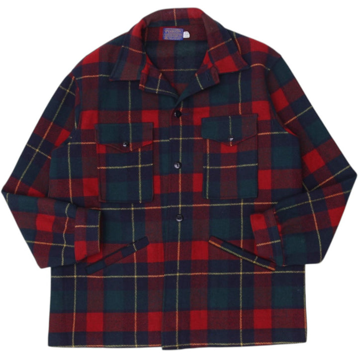 Vintage Pendleton Wool Jacket Red Green Plaid Wool Made In USA L | Migration_Jackets | Fashion Rerun