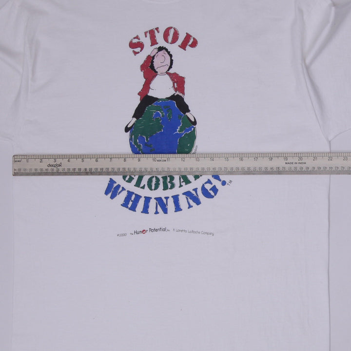 Vintage Hanes Stop Global Whining Graphic T-Shirt Size L